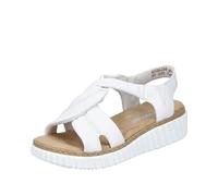 Rieker Damen Sandalen 63261-80 Keilsandaletten mit weicher Innensohle Weiß Gr. 38