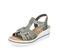 Rieker Damen Sandalen 67459 – offen, bequem – Grün Gr. 41