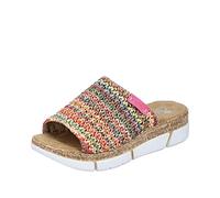 Rieker Damen Pantolette V2369 bunt (multi) im Sommerlook Gr. 38