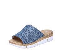 Rieker Damen Pantoletten V2377-14 blau Gr. 42
