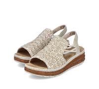 Rieker Damen-Sandalette Beige-Silber 40