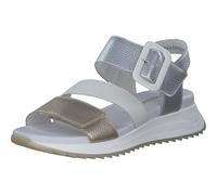 Riemchensandale RIEKER SPORT, Damen, Gr. 39, weiß (goldfarben, silberfarben, weiß), Leder, metallic, casual, Schuhe, Sommerschuh, Klettschuh, Outdoorsandale mit weichem Fußbett (61757924-39) goldfarbe