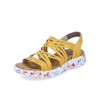 Rieker Damen Sandaletten 67898, Frauen Sandalen,Sommersandalen,bequem,Sommerschuhe,Freizeitschuhe,offene,Schuhe,Strandschuhe,gelb (68),40 EU / 6.5 UK