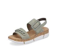 Rieker Damen Sandaletten V2350, Frauen Sandalen,Sommersandalen,bequem,Sommerschuhe,Freizeitschuhe,offene,Schuhe,Strandschuhe,grün (52),40 EU / 6.5 UK