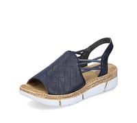 Rieker Damen Sandaletten V2368, Frauen Sandalen,Sommersandalen,bequem,Sommerschuhe,Freizeitschuhe,offene,Schuhe,Strandschuhe,blau (14),41 EU / 7.5 UK