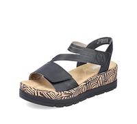 Rieker Damen Sandaletten V3964, Frauen Sandalen,Freizeitschuhe,Strandschuhe,Sommersandalen,bequem,Sommerschuhe,offene,schwarz (02),40 EU / 6.5 UK