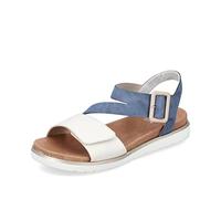 Rieker Damen Sandaletten V5060, Frauen Sandalen,Freizeitschuhe,Schuhe,Strandschuhe,Sommersandalen,bequem,Sommerschuhe,blau Kombi (10),41 EU / 7.5 UK