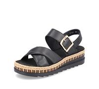 Rieker Damen Sandaletten V7951, Frauen Sandalen,Freizeitschuhe,offene,Schuhe,Strandschuhe,Sommersandalen,bequem,flach,schwarz (00),42 EU / 8 UK
