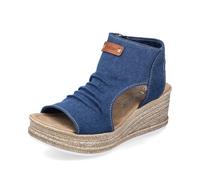 Rieker Keilsandaletten 68791 Schieferblau Textil Damen Größe 38
