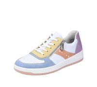 Rieker Sneaker M5520-91 Kunstleder mit seitlichem Reißverschluss Weiß/Bunt Damen Gr. 41 (US 9,5)