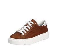 Plateausneaker RIEKER "Freizeitschuh, Schnürhalbschuh" Gr. 37, braun Damen Schuhe Sneaker mit seitlicher Prägung, Freizeitschuh, Halbschuh, Schnürschuh (79860646-37)