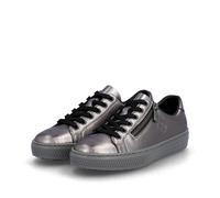 Rieker Damen-Schnürhalbschuh Grau-Schwarz 41