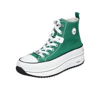Sneaker RIEKER Gr. 41, grün (grün, weiß) Damen Schuhe Plateaustiefeletten Plateau, High Top-Sneaker, Schnürschuh in veganer Verarbeitung (92427926-41) grün, weiß
