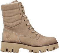 Rieker Damen Schnürstiefel Beige, Damen, Größe: 36, Material: Kunstleder/Textil