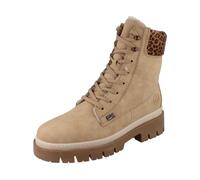 RIEKER Damen Schnürstiefel beige Kunstleder