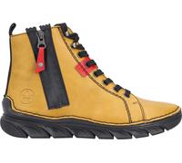 Rieker Schnürboots 55024-68 Damen Warmfutter Lederimitat ockergelb/schwarz Größe 40