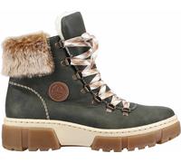 Rieker Damen Schnürstiefel Grün, Damen, Größe: 41, Material: Kunstleder/Textil