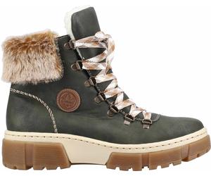 Rieker Damen Schnürstiefel Grün, Damen, Größe: 41, Material: Kunstleder/Textil
