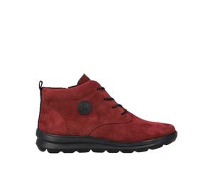 Rieker Damen Schnürstiefel Rot, Damen, Größe: 38, Material: Leder/Textil
