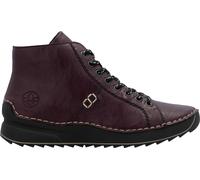 Rieker Schnürboots 33670802, Damen, Lederimitat, Plateauboot mit Profilsohle, brombeere Gr. 41