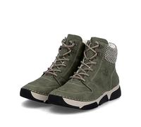 Rieker Damen-Schnürstiefelette gefüttert Kiesel-Grün-Schwarz 37