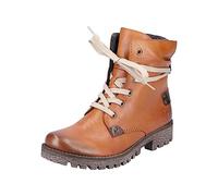 Schnürboots RIEKER Gr. 38 (5), braun (cognac, used) Damen Schuhe Reißverschlussstiefeletten mit herausstechender Schnürung Bestseller (30356661-38)