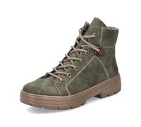 Rieker Damen Schnürstiefeletten N0030, Frauen Stiefeletten, lose Einlage,schnürboots,reißverschluss,Boots,Stiefel,Bootee,grün (54),41 EU / 7.5 UK