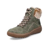 Rieker Damen Schnürstiefeletten Z6636, Frauen Stiefeletten, lose Einlage,gefüttert,Stiefel,Bootee,Booties,halbstiefel,grün (54),40 EU / 6.5 UK