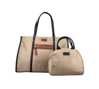 Shopper RIEKER "Nyloni/Karami/Glati" Gr. B/H/T: 43 cm x 31 cm x 15 cm, beige (beige, cognac, schwarz) Damen Taschen Handtaschen mit praktischer Tasche (51448625-0)