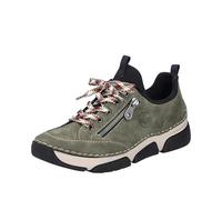 Rieker Damen Slip-On Sneaker 45913, Frauen Halbschuhe, Grün Kombi,36 EU