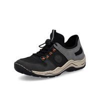 Slip-On Sneaker RIEKER, Damen, Gr. 41, schwarz, grau, Lederimitat, Textil, Schuhe, Slipper, Schlupfschuh, Freizeitsneaker mit Schnellverschluss (74839223-41) schwarz, grau