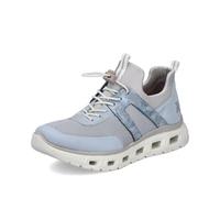 Rieker Damen Slip-On Sneaker M6061, Frauen Halbschuhe,straßenschuhe,Strassenschuhe,Freizeitschuhe,Turnschuhe,blau Kombi (12),40 EU / 6.5 UK