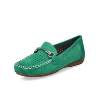 Rieker Damen Slipper 40253, Frauen Slip On,Mokassins,Halbschuhe,Slides,Schlupfschuhe,schluepfschuhe,Loafer,College Schuhe,grün (54),40 EU / 6.5 UK