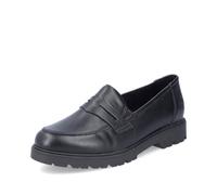 Rieker Damen Slipper 45560, Frauen Slip On,Halbschuhe,Slides,Schlupfschuhe,schluepfschuhe,Loafer,College Schuhe,Slip-ons,schwarz (02),42 EU / 8 UK