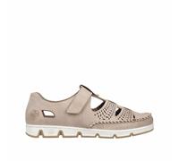 Rieker Damen Slipper Beige, Damen, Größe: 40, Material: Glattleder/Synthetik