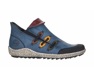 Rieker Damen Slipper Blau, Damen, Größe: 37, Material: Kunstleder/Textil