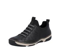 Rieker Damen Slipper elastischer Einstieg Profilsohle Zugschlaufen 55952, Größe:39 EU, Farbe:Schwarz