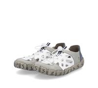 Rieker Damen-Slipper Grau-Weiß-Blau 38