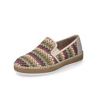 Rieker Damen Slipper L7873-91 Bast Beige/Multicolor Größe 36