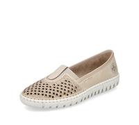 Rieker Damen Slipper M2361, Frauen Slip On,schluepfschuhe,Slip-ons,freitzeitschuhe,offener,einschlupf,Slipper,Slides,beige (60),40 EU / 6.5 UK