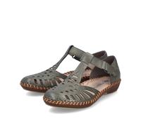 Rieker Damen M1688 Riemchensandalen, Grün, 42 EU