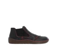 Rieker Damen Slipper Schwarz, Damen, Größe: 36, Material: Glattleder/Textil