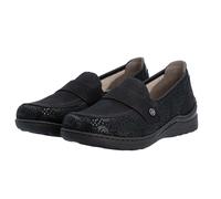 Rieker - Damen Slipper schwarz schwarz/black-flower/black - Gr. - EU 40
