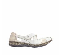 Rieker Damen Slipper Weiß, Damen, Größe: 37, Material: Glattleder/Synthetik