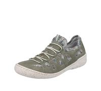 Slip-On Sneaker RIEKER Gr. 41, grün (khaki, kombiniert) Damen Schuhe Sneaker mit Blumendruck (85594768-41)