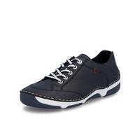 Sneaker RIEKER, Damen, Gr. 42, dunkelblau, Glattleder, Schuhe Sneaker, Halbschuh, Freizeitschuh, Schnürschuh mit Rahmennaht (43474320-42) dunkelblau