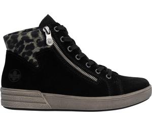 Rieker Damen Sneaker High Schwarz, Damen, Größe: 42, Material: Leder/Textil
