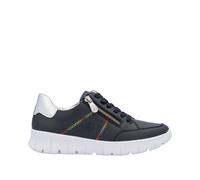 Rieker Damen Sneaker N1313 – Halbschuh mit loser Einlage und Strass – Blau 36 EU