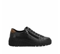 Rieker Damen Sneaker Low Schwarz, Damen, Größe: 38, Material: Glattleder/Textil