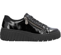 Plateausneaker RIEKER Gr. 38, schwarz Damen Schuhe Sneaker Freizeitschuh, Halbschuh, Schnürschuh mit Plateausohle (44977909-38)